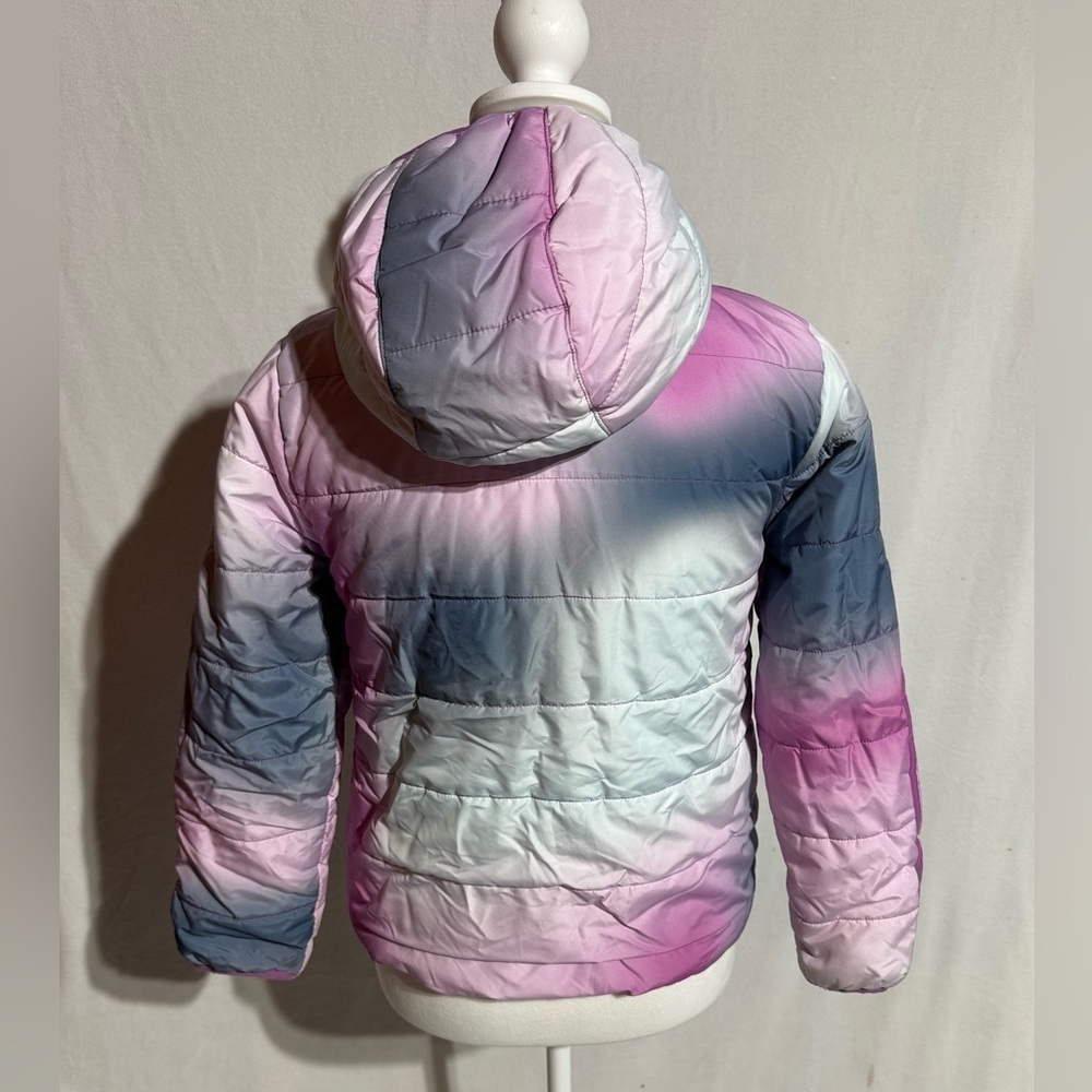 Adidas Kids Purple Gradient Puffer Hooded Jacket Size Medium 10/12 - Picture 3 of 11